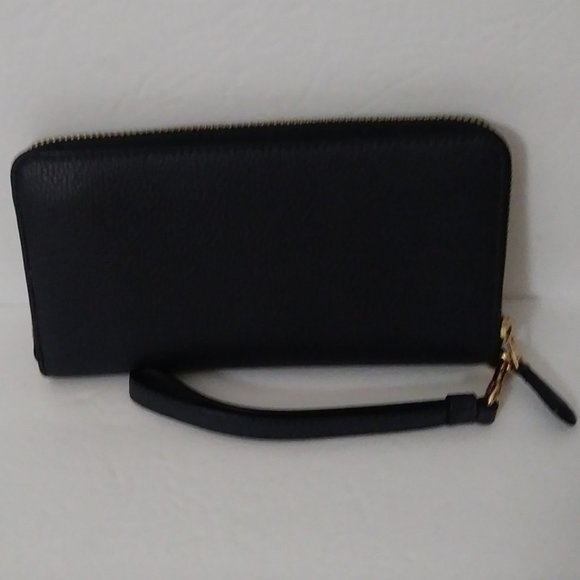 Coach Navy Blue Leather Zip Around Wristlet - Picture 11 of 14